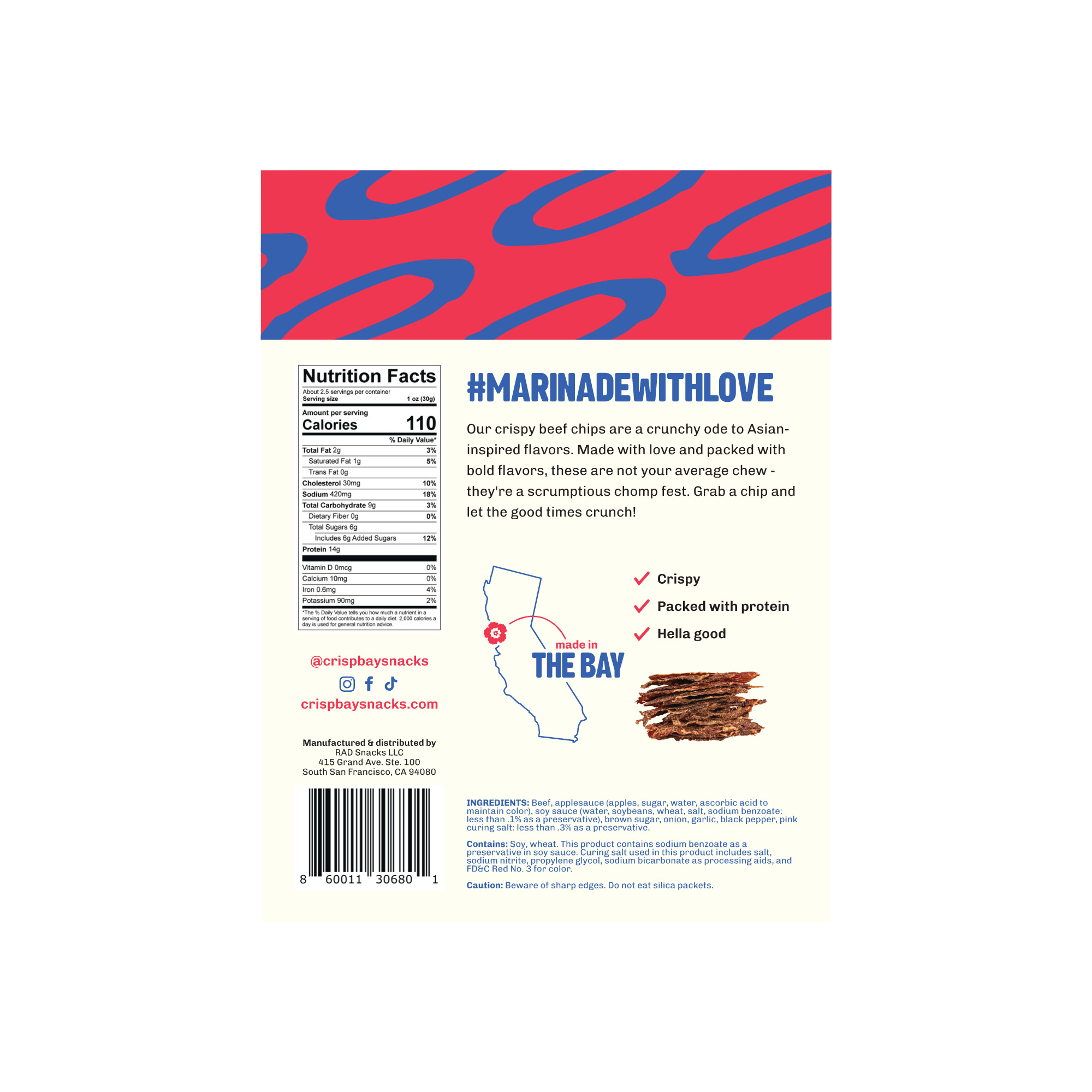 CRISPBAY Korean Kalbi Beef Jerky Chips